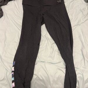 PINK Victoria's Secret Black Leggings with Colorful Side Accents